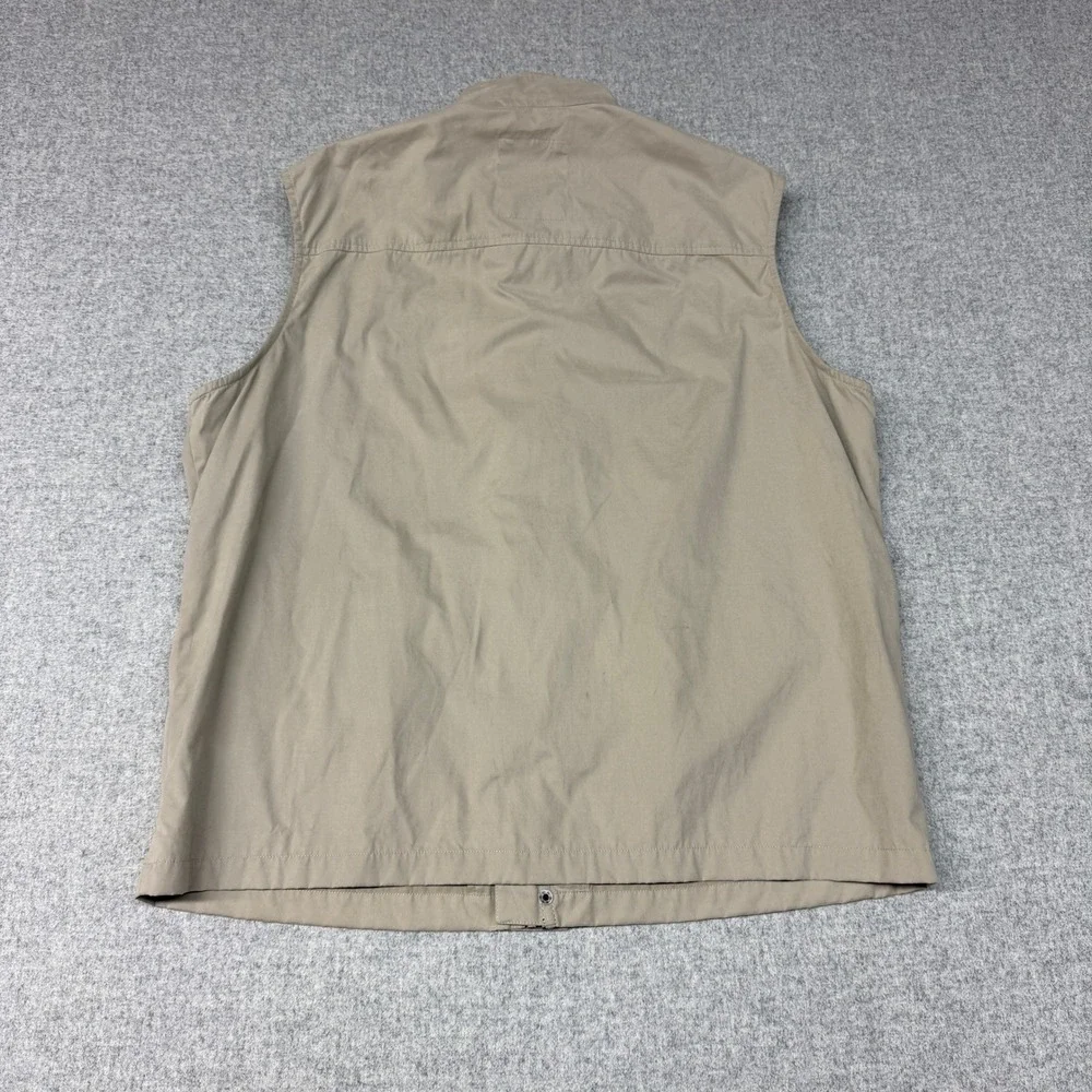 Bob Timberlake Utility Vest XL Tan Khaki Multi-Pocket Outdoor Safari Full Zip Me